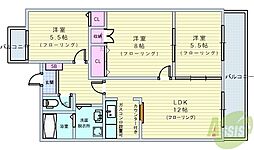 アビタシオン3 3LDKの間取図画像