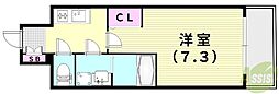 ファーストフィオーレ川西プリモ 1Kの間取図画像