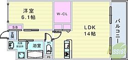 エデラカーサ 1LDKの間取図画像