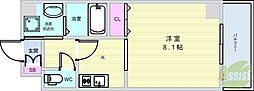 グランデトワール3 1Kの間取図画像