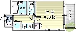 プロシード新大阪 1Kの間取図画像