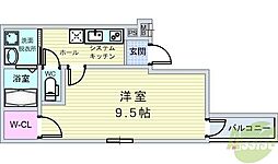 フジパレス服部本町2番館 1Kの間取図画像