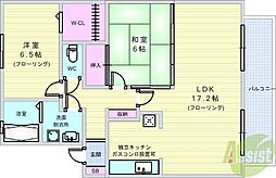 カメリアコート 2LDKの間取図画像