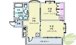 FORUM・豊中・熊野町 2DKの間取図画像