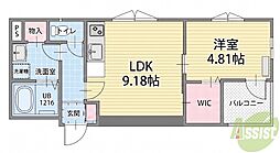 ソフィアウエスト 1LDKの間取図画像