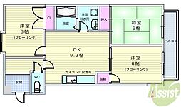 アンシャンテ豊中 3DKの間取図画像