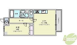 カサベルテ 1LDKの間取図画像