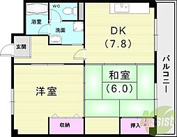 ハイムモリタ 2DKの間取図画像