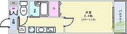 フロンツォーネ 1Kの間取図画像