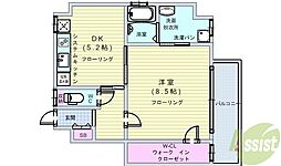 プレシェルト 1DKの間取図画像