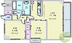 アーバネックストヨナカ 2LDKの間取図画像