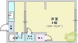寿マンション 1Kの間取図画像