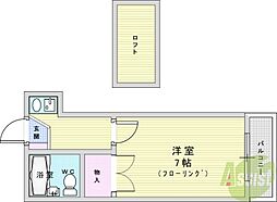 マンショントニオー能勢口第2 1Kの間取図画像