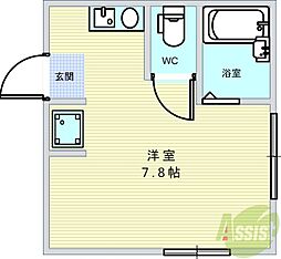 リッチアイランド ワンルームの間取図画像
