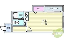 JPアパートメント豊中2 ワンルームの間取図画像