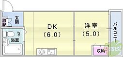 ラ・サルビア 1DKの間取図画像