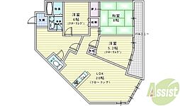 パラッツォデルソーレ 3LDKの間取図画像