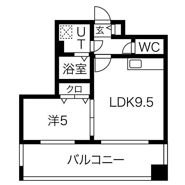 北海道札幌市中央区北五条西28丁目(賃貸アパート1LDK・5階・34.94㎡)の写真 その2