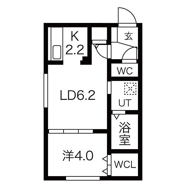 北海道札幌市西区山の手二条2丁目(賃貸マンション1LDK・1階・31.24㎡)の写真 その2