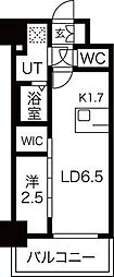 名古屋市営名港線 金山駅 徒歩10分の賃貸マンション 2階1LDKの間取り