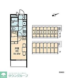 レオパレス千代田 3階1Kの間取り