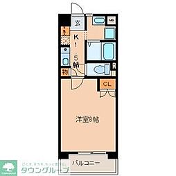 ガーデンハイツマルタカ2 4階1Kの間取り