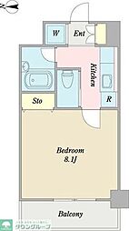 プロシード太閤通 3階1Kの間取り