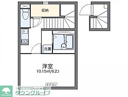 レオネクストらん 2階1Kの間取り