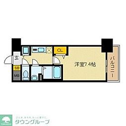 プレサンス久屋大通公園エアリー 7階1Kの間取り
