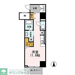 御幸レジデンス丸の内 1階ワンルームの間取り