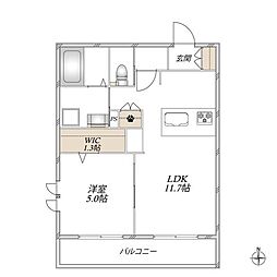 al sole 1LDKの間取図画像