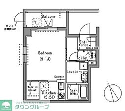 パークアクシス白壁 1Kの間取図画像