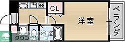 プレサンス金山グリーンパークス ワンルームの間取図画像