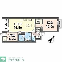 プルメリア 2LDKの間取図画像