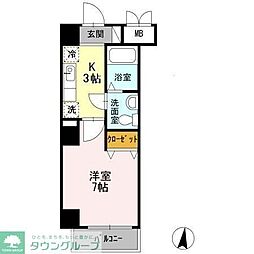 Casa八番館 1Kの間取図画像