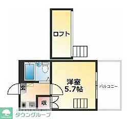 エスポワール錦 1Kの間取図画像