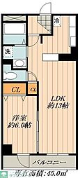 石川橋セブン 1LDKの間取図画像