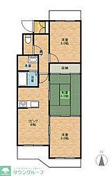 シャトー春山 3LDKの間取図画像