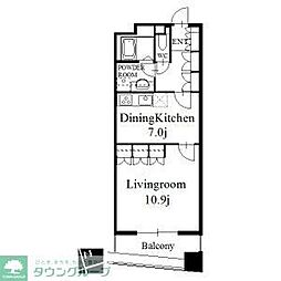 セイント橘 1DKの間取図画像