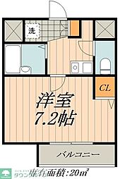 クレアール千賀 1Kの間取図画像