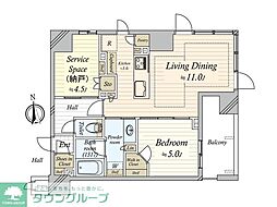タワー・ザ・ファースト栄三丁目 1SLDKの間取図画像
