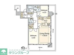 ザ・パークハウス久屋大通ローレルタワー 2LDKの間取図画像