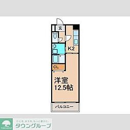 リオン高見 1Kの間取図画像
