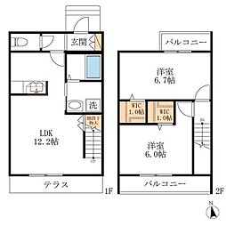 ヘーベルメゾン垂井A 2LDKの間取図画像