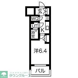 メイクス鶴舞2 1Kの間取図画像