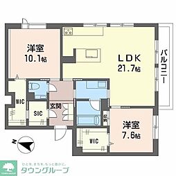 ラ・メゾン南山 2LDKの間取図画像