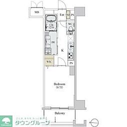 カスタリア新栄2 1Kの間取図画像