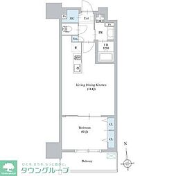ロイジェント日吉 1LDKの間取図画像