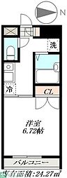 ヒルズ.1 1Kの間取図画像