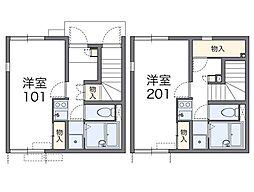 レオネクストアイサン泉 1Kの間取図画像